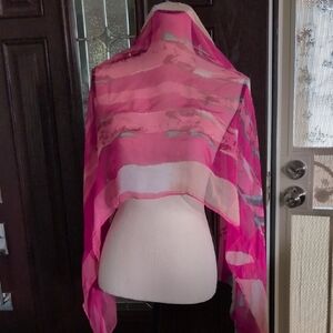 Vibrant Pink Patterned Scarf